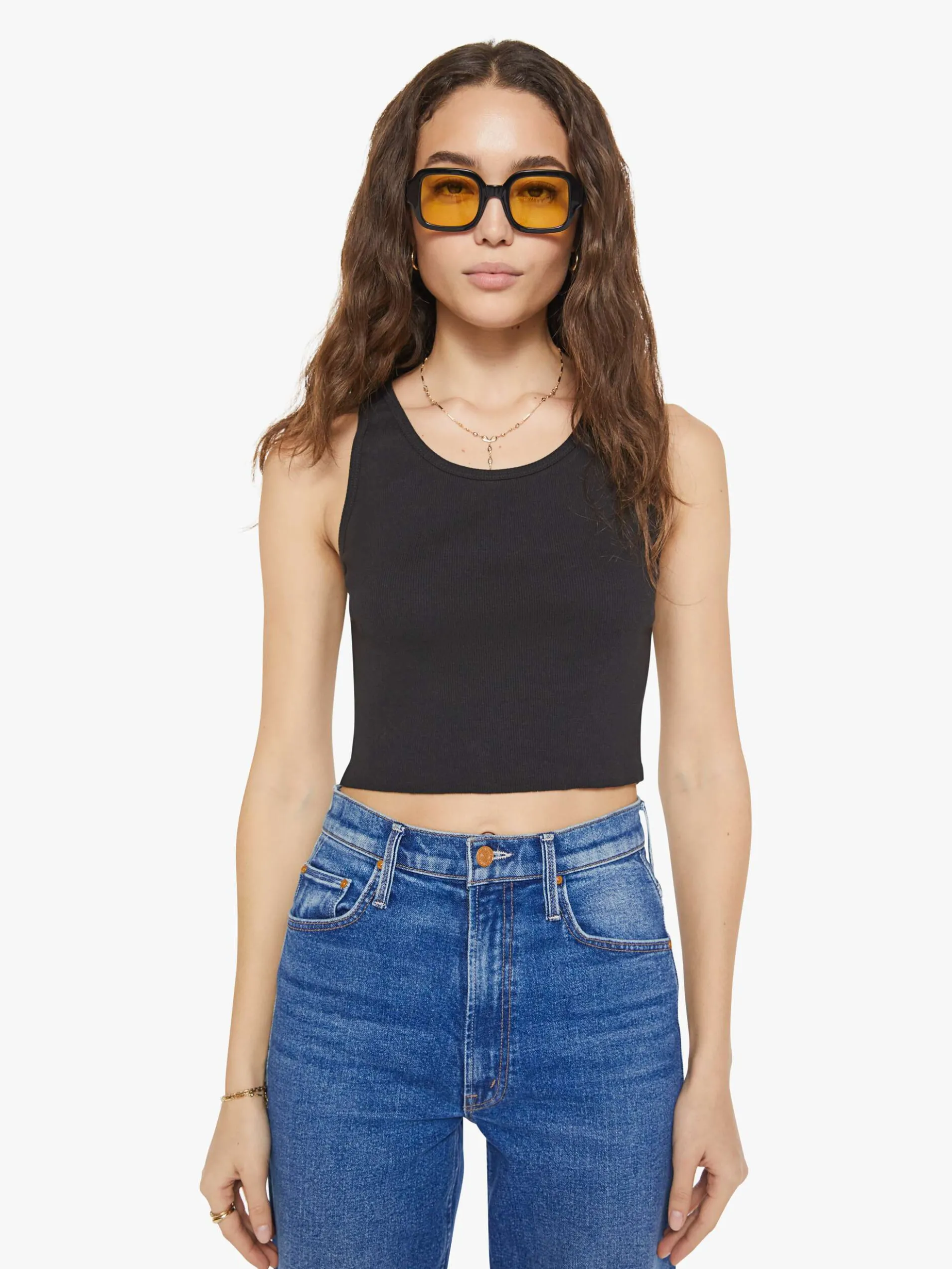 Cropped Scoop Neck Tank