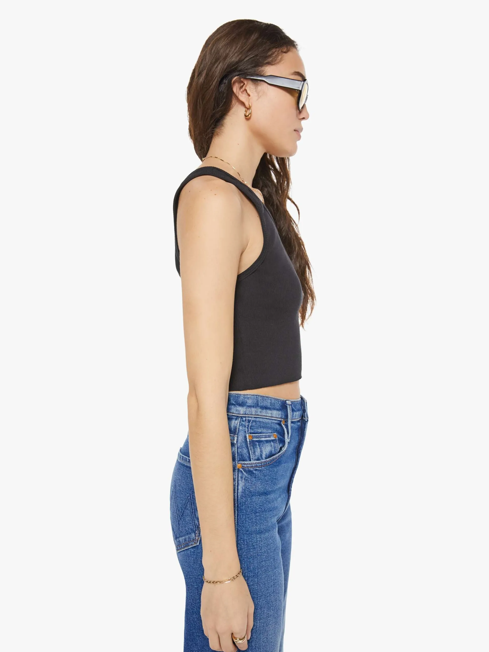 Cropped Scoop Neck Tank