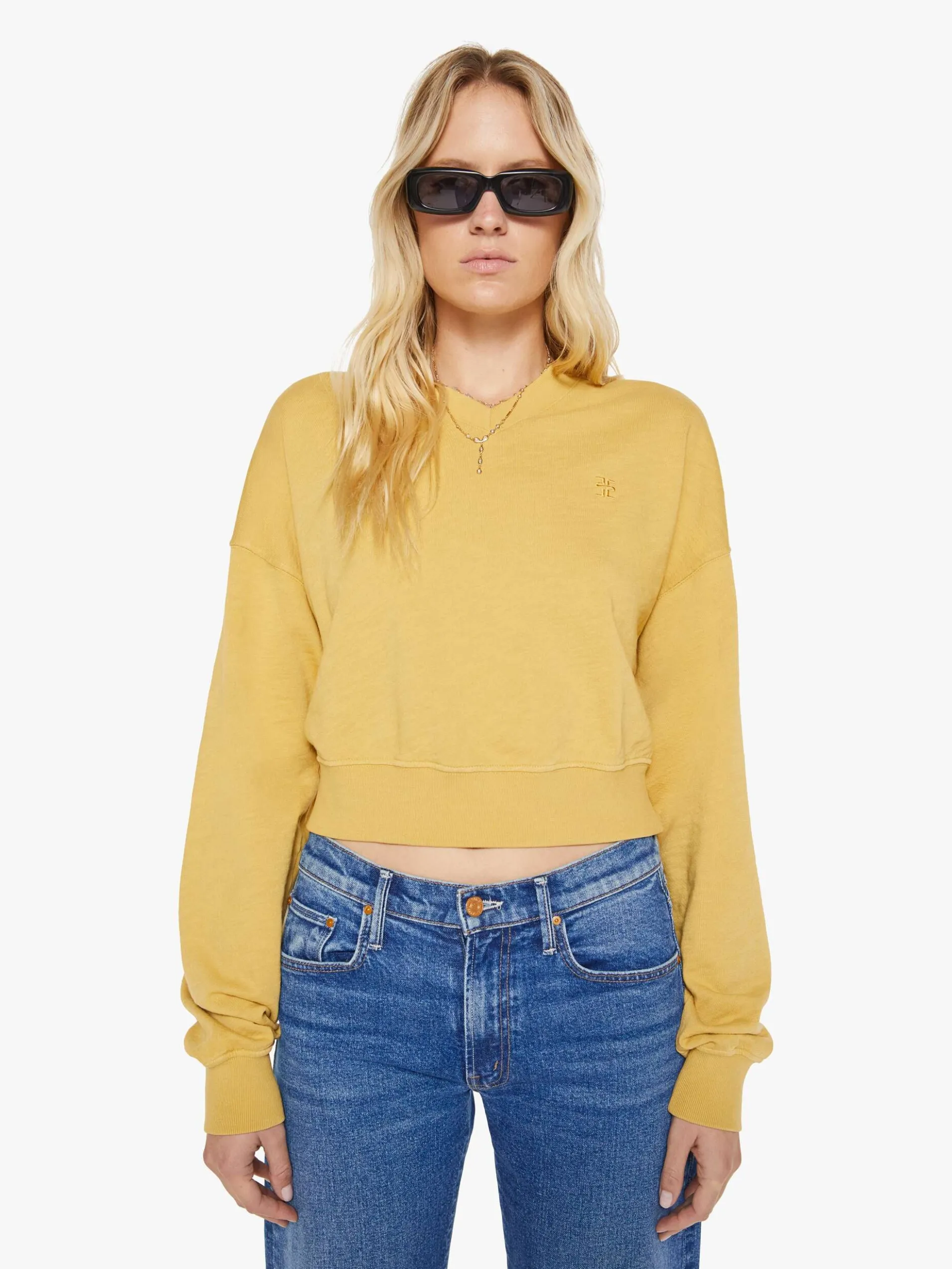 Eterne Cropped V-Neck Sweatshirt