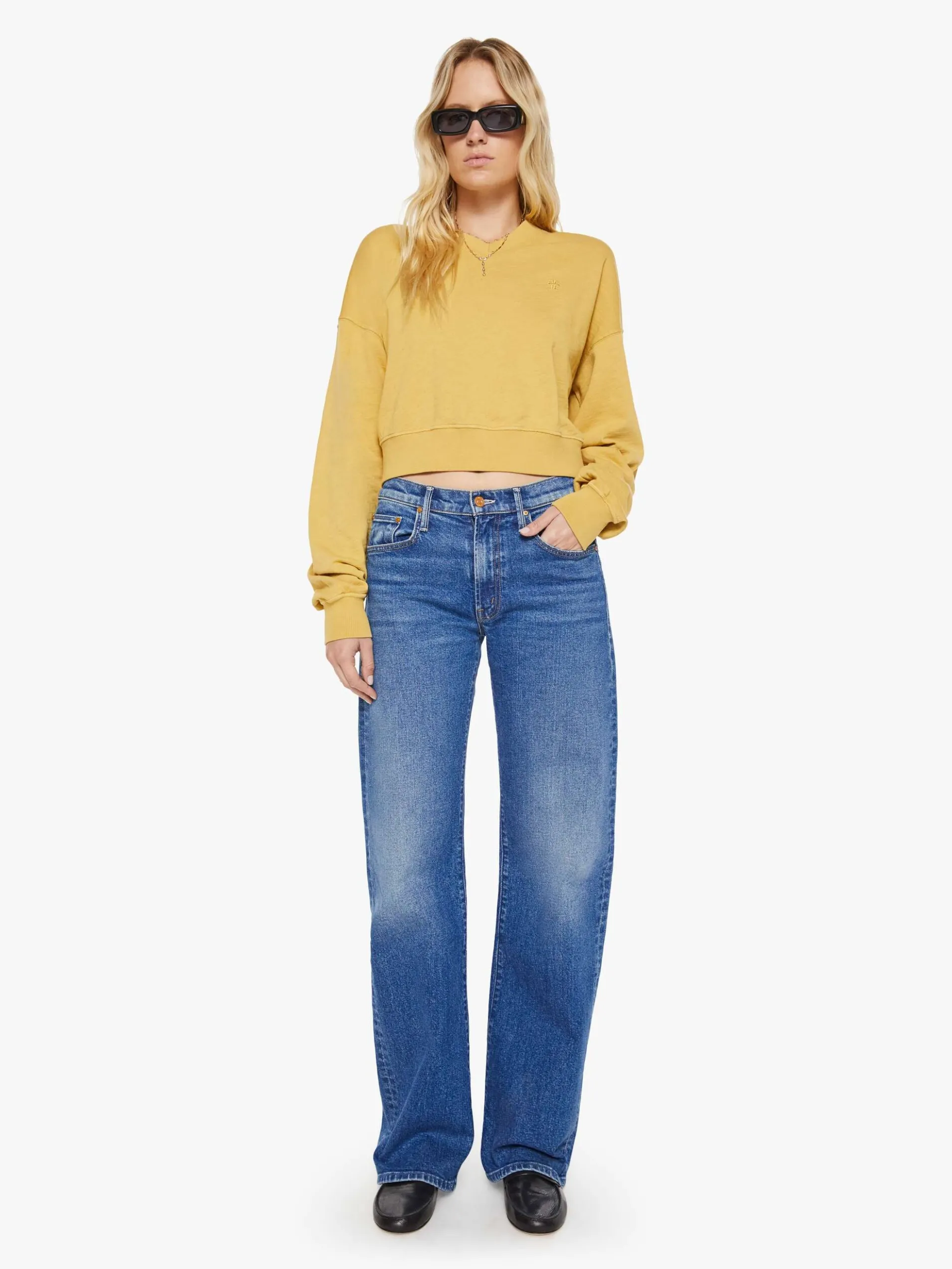 Eterne Cropped V-Neck Sweatshirt