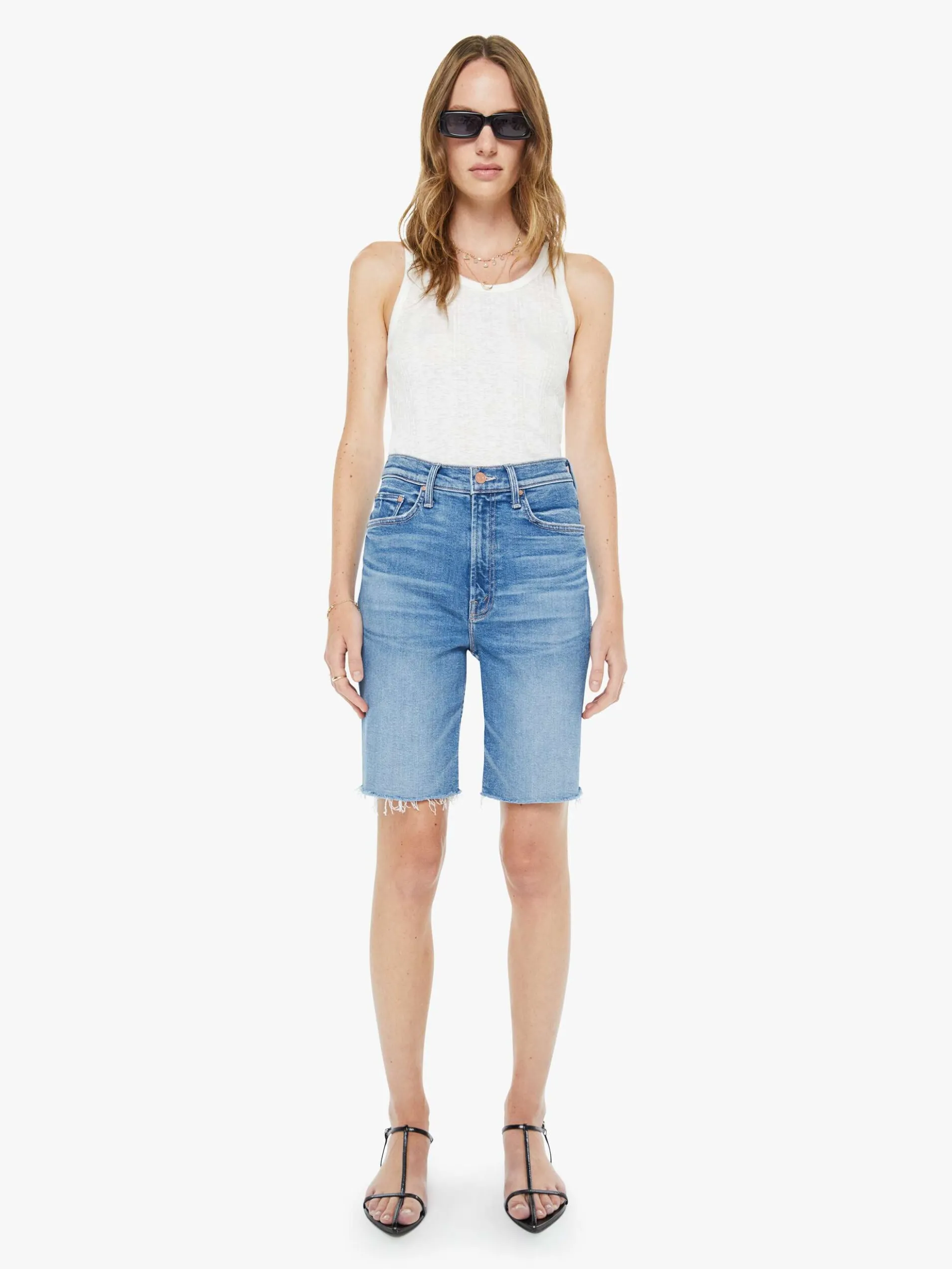 High Waisted Rider Bermuda Short Fray