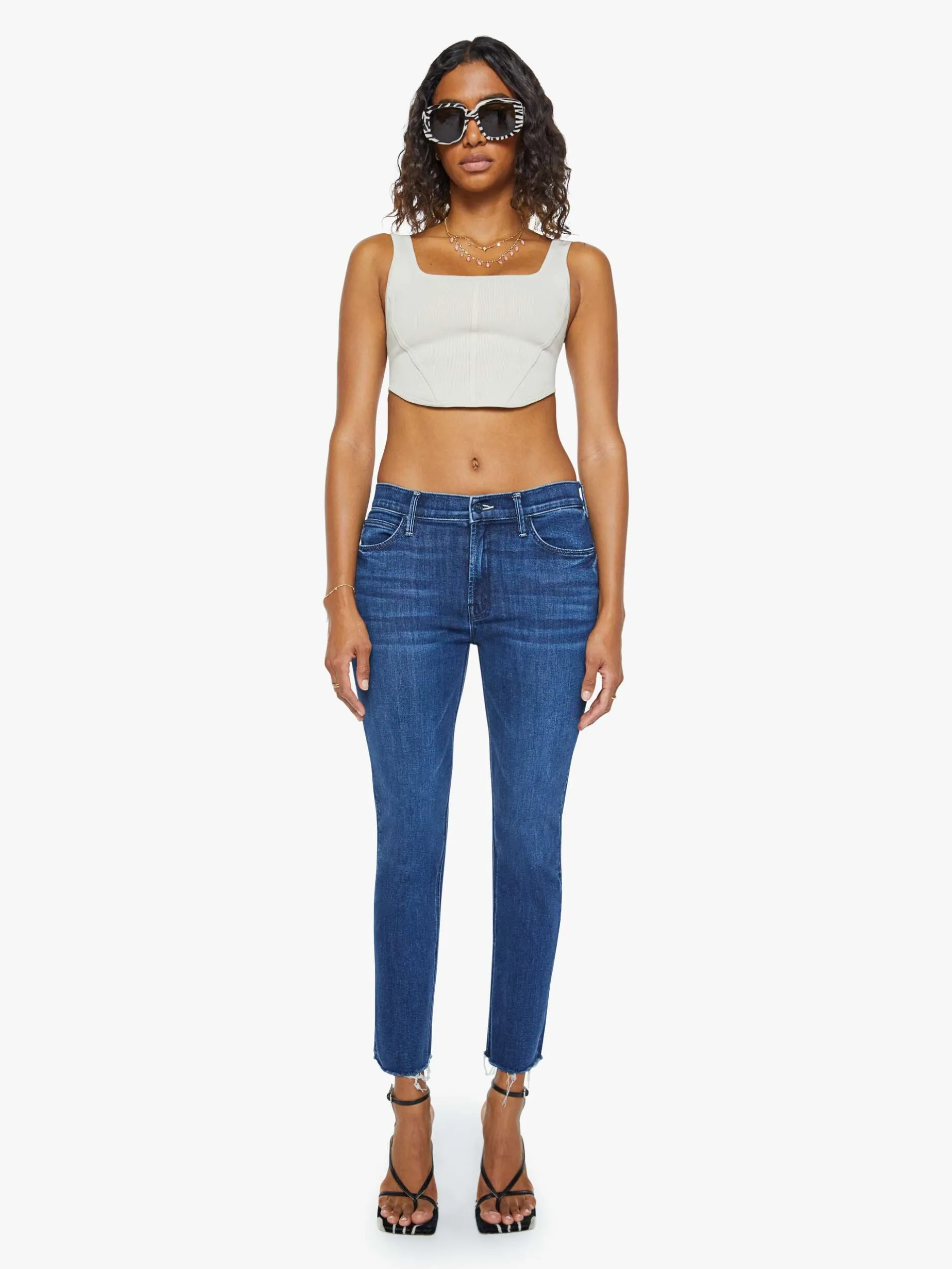 The Mid Rise Dazzler Ankle Fray