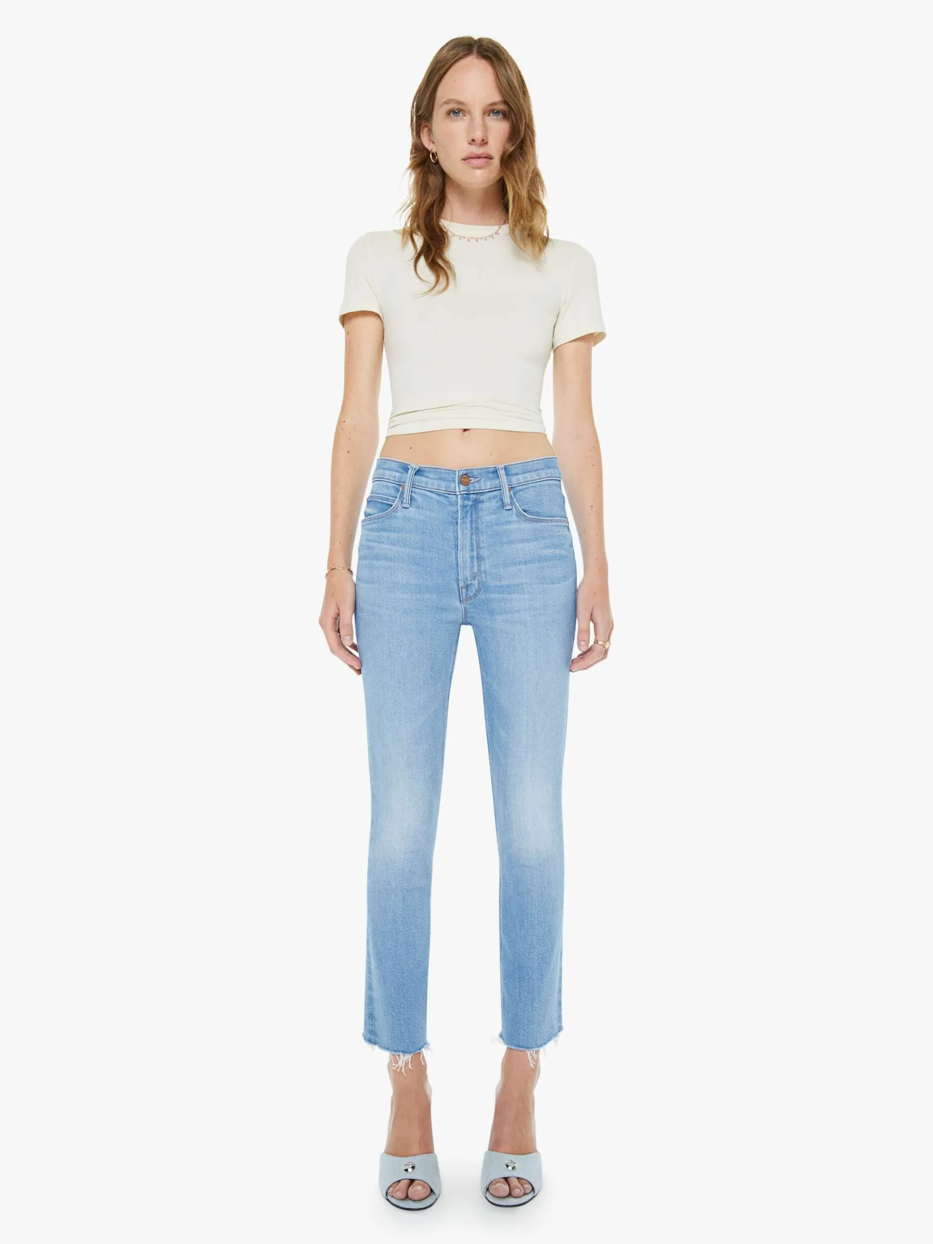 The Mid Rise Dazzler Crop Fray
